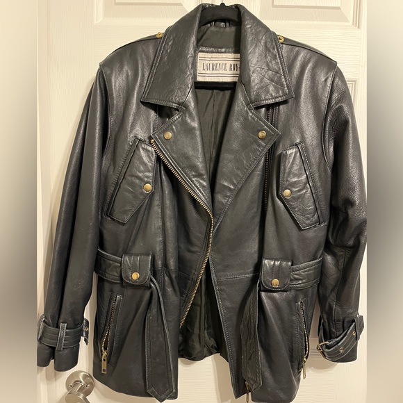 Ladies 90s Vintage Leather Jacket Size Medium - Picture 9 of 15